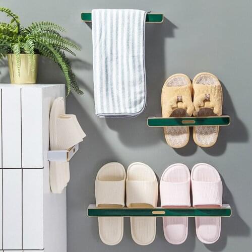 Wall-Mounted Storage Shelf Free-Punching Shoe Shelf Behind The Door For Bathroom Living Room Rack Home Storage Room Organizer
