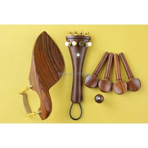 New high quality rose wood violin parts 4/4, pegs, tailpiece, chinrest, endpin
