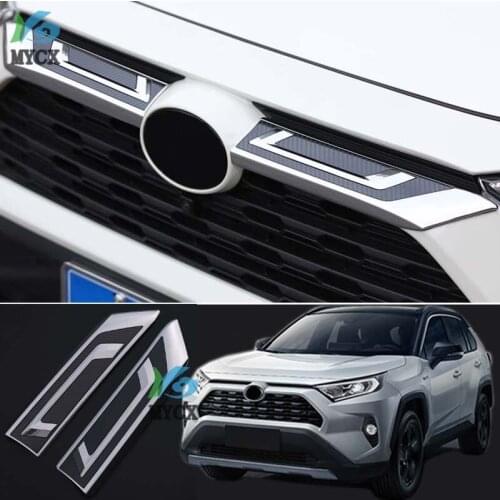 Toyota RAV4 RAV 4 2019 2020 new ABS carbon fiber front bumper car middle mesh trim strip