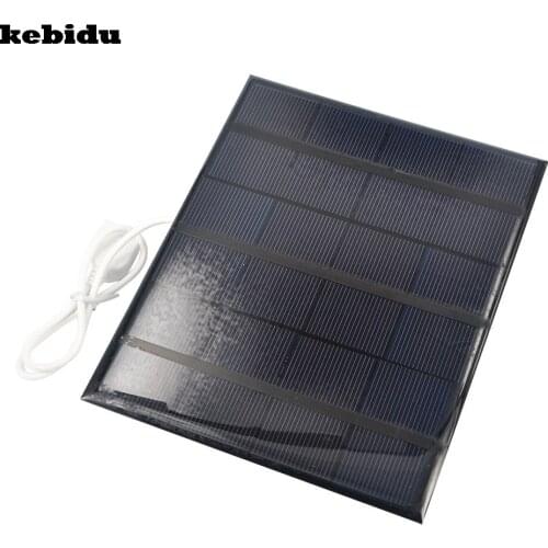 Kebidu 2018 Portable Dual USB Solar Panel Battery Charger 6V 3.5W 500mA for Power Bank Supply with LED Light Fasion Travelling
