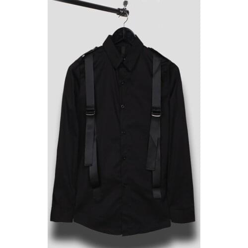 Owen Seak Men Casual Shirts Gothic Style Mens Clothing Spring Male High Street Autumn Black Shirts