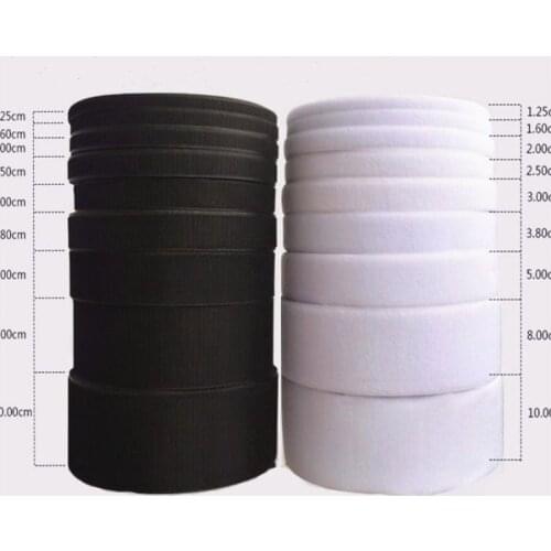 16/20/25/30/38/50/100mm 25yards/pair Black White Magic Self Adhesive Hook Loop Fastener Nylon Sticker Disks Tape Sewing NO Glue