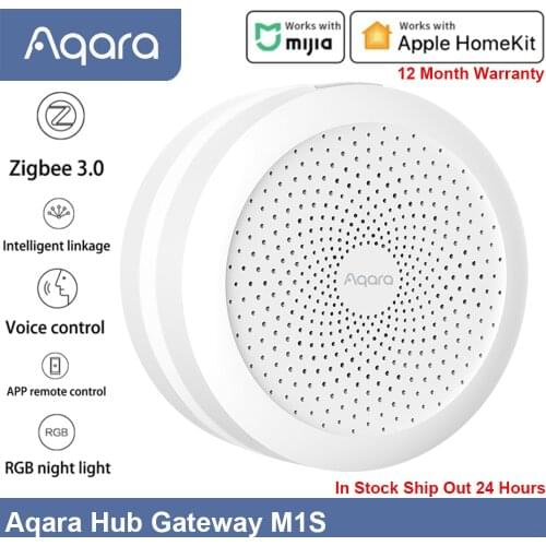 In Stock Aqara Hub Gateway M1S with RGB Light Zigbee 3.0 APP Remote Control for Smart Home Security Work Mijia APP Apple HomeKit