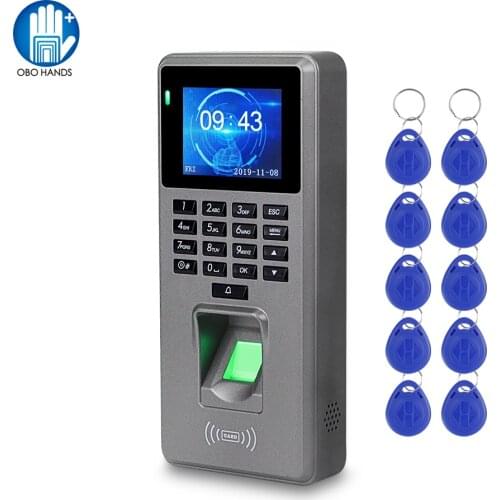 Fingerprint Access Control RFID Keypad USB Biometric Access Control System Electronic Time Clock Attendance Machine +10 Keyfobs