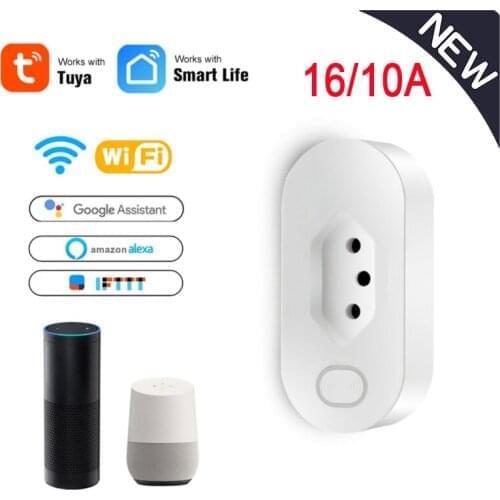 Brazil Wifi Smart Plug 16A Smart Socket With Power Monitor SmartLife APP Voice Remote Control Works For Google Home Alexa