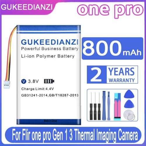 GUKEEDIANZI Replacement Battery Onepro 800mAh For Flir one pro Gen 1 3 Thermal Imaging Camera