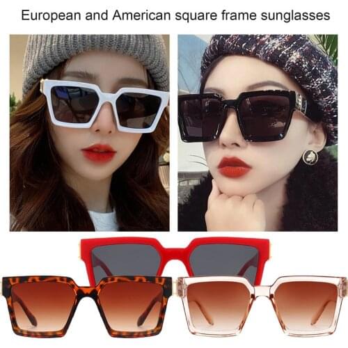 Unisex Fashion Ladies Square Sunglasses Women Goggle Shades Vintage Brand Designer Oversized Sun Glasses UV400