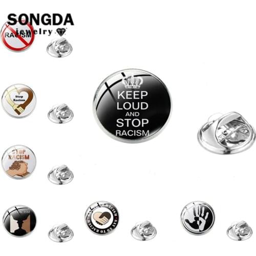SONGDA NYCS Logo Coat Pin Metal KEEP LOUD AND STOP RACISM Badges Brooches Pin For Women Men Charm Jewelry Accesory New Year Gift