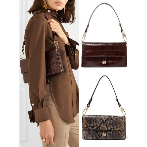 Snake Pattern Underarm Bag 2021 Mini Brands Luxury Handbags Luxury High Quality Alligator Leather Shoulder Bag Sac De Luxe Femme