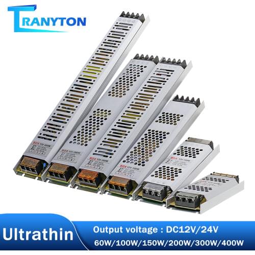 Ultra Thin Lighting Transformer DC12V 24V Power supply Adapter 60W 100W 150W 200W 300W 400W LED Driver For LED Strips