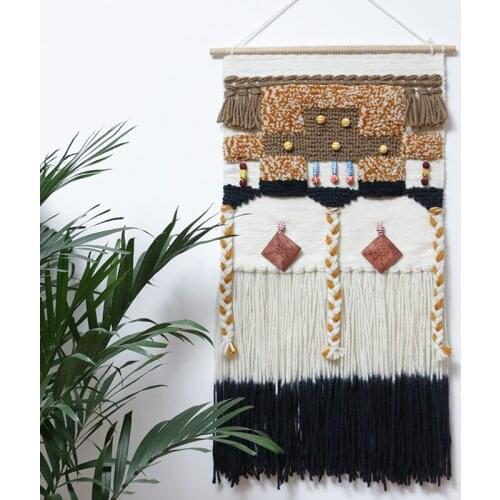 Bohemian Style Handmade Tapestry Aesthetic Tassel Cherry Blossoms Wall Hanging Decoration Accessories Birthday Gifts