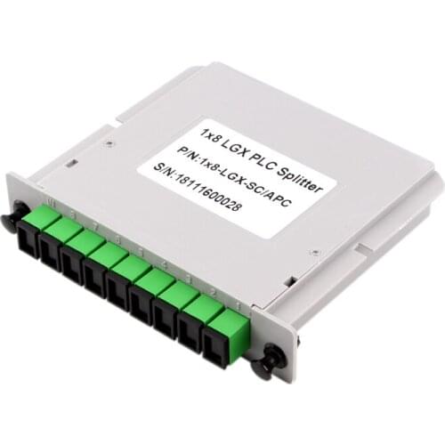 SC APC 1X8 Fiber Optical splitter Cassette Card Insertion FTTH ABS PLC Planar waveguide type Optical splitter Free Shipping