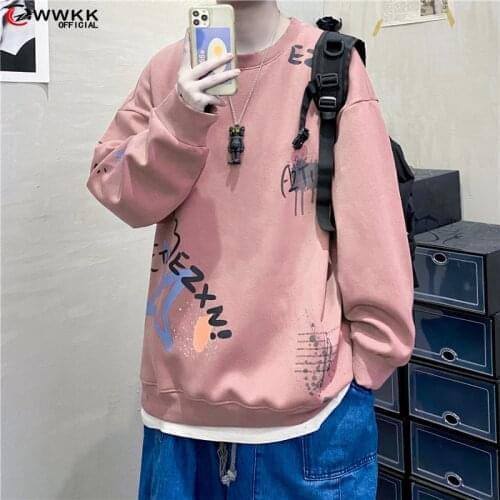 WWKK Mens Hoodies Men 2021 Spring Graffiti Hip Hop Sweatshirt Japanese Streetwear Oversized Black Hoodie Men Casual Hoody