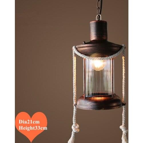 Southeast Asia old-fashioned glass pendant lights retro Kerosene lamp design E27 LED iron lamp for stairs&bar&porch&aisle LDK026