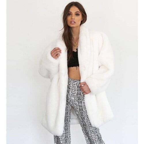 Womens warm eco-friendly jacket mid-length plush coat