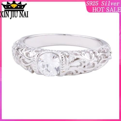 925 Sterling Silver CZ Engagement Rings for Women Silver Engagement Ring Zirconia Romantic Female Rings Jewelry Gift