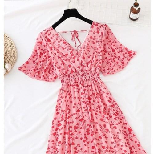 Summer Floral Dress Women 2021 New Vintage Printed Chiffon Dress Slim Sexy Elegant Lady Party Dresses Vestidos Womens Clothing