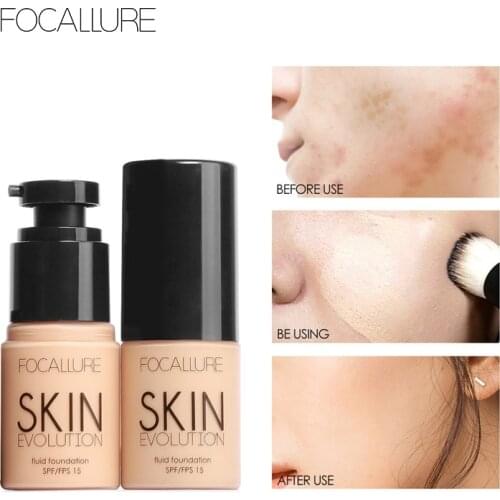 FOCALLURE Face Liquid Foundation Oil Control Moisturizer Full Coverage Concealer Matte Primer Base Cream Foundation Makeup