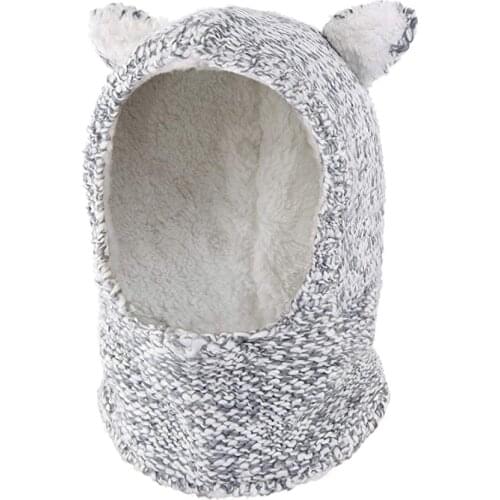 Baby Toddler Winter Hat Boys Girls Fleece Earflap Scarf Hood Knit Beanie For Kid’s Outdoor Travel Ski Go To School Daily Wearing