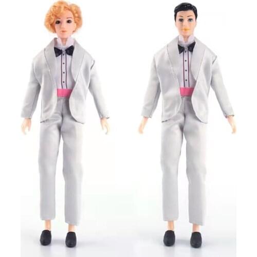 1/6 Handsome Business Suit Wedding Gown Clothes Ken Boy Outfits Coat Jumpsuit for Barbies Boyfriend Ken Male Dolls Accessories