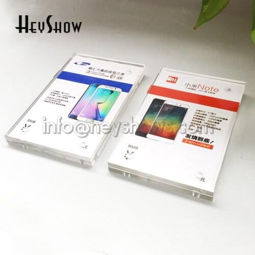 10PCS Desk Phone Acrylic Price Tag Stand Clear Acrylic Table Sign Label Frame Desktop Display Holder Paper Name Card Holders
