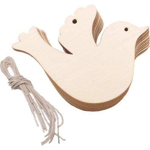 10Pcs Unfinished Wooden Ornaments Christmas Wood Ornaments Hanging Embellishments Crafts Hand-painted Ornament For DIY Christmas