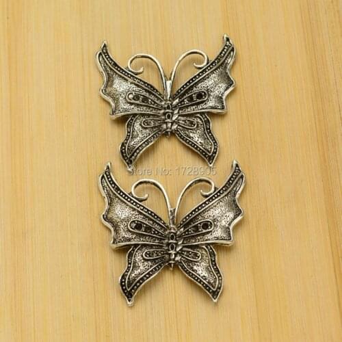 Butterfly Pendant 10 pcs 43 mm Vintage Metal Zinc alloy Charms DIY Fashion Antique Bronze For Bracelet Necklace Jewelry Making