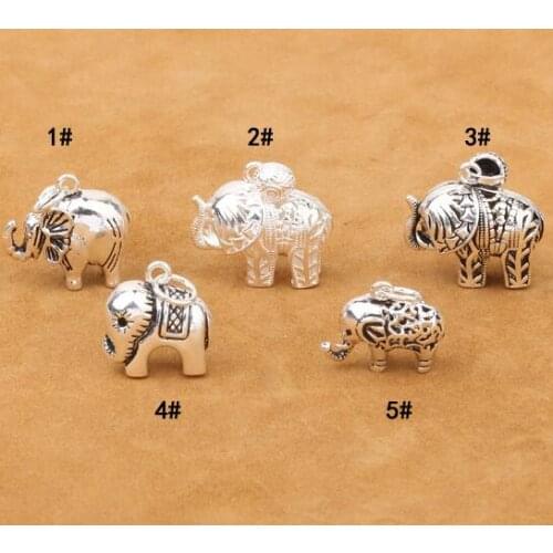 100% 925 Silver Elephant Charm DIY Bracelet Charm Good Luck Elephant Charm Jewelry Small Pendant