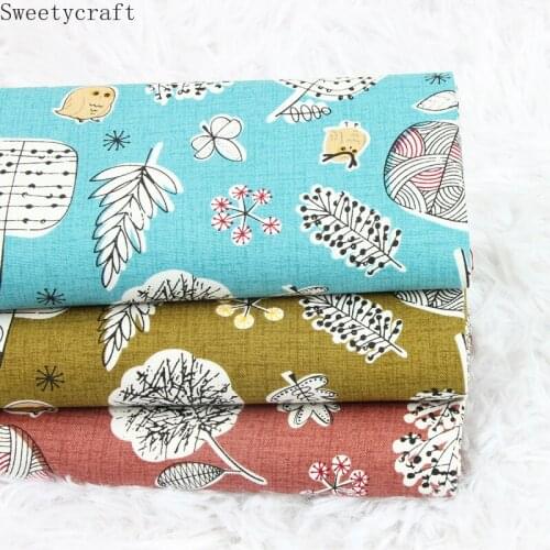 110x45cm Thick cotton fabric by Yard Leaves printed tela algodon DIY Handmade Sewing Patchwork Material Accessories Home Textile