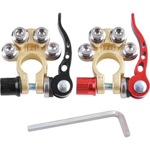 2PCS Brass Car Battery Terminals Connector Clamps Quick Release RV Caravan Marine Boat Terminals Shut-off Connectors Clamp