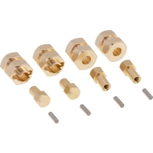 4Pcs 4mm Widen Brass Wheel Hex Extended Adapter Upgrade Parts for 1/24 RC Crawler Axial SCX24 90081 AXI00002 Accessories