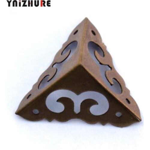 8pcs 30mmAntique Furniture Copper Corner Gusset Jewelry Box All Copper Three Angles Vintage Chinese Wrap Angle