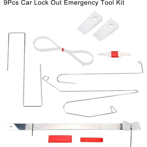 9 Pcs Auto Emergency Deur Open Lock Out Reparatie Tool Kit Set Voor Universal