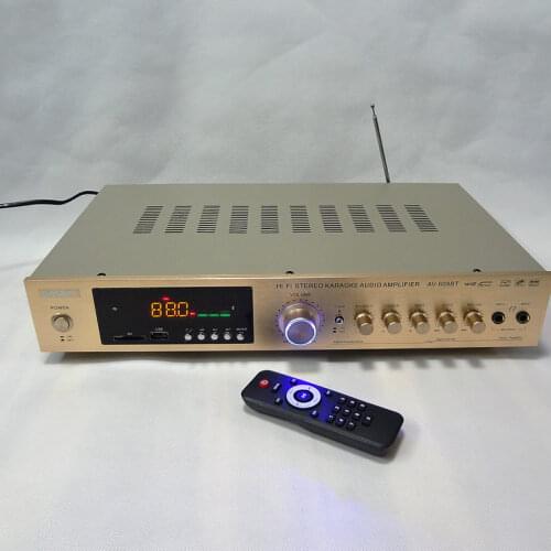 AV-608BT Home 5 channel HiFi home theater amplifier karaoke AV Amplifier High Power Radio Bluetooth power amplifier