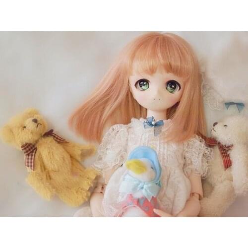 BJD Doll Wig suitable for 1-3 1-4 SHAWL air bangs long pear flower doll accessories