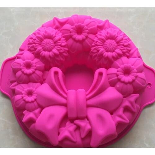 Single bow silicone large baking plate cake mold