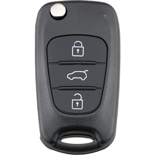 3 Buttons Flip Folding Remote Key Shell 6.4cm*3.6cm*1.9cm Case replacement for Hyundai I20 I30 IX35 I35 Black Car accessories