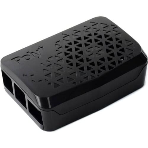 Black Poly+ Case For Raspberry Pi 4, With Dedicated MINI Cooling Fan