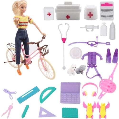 For Barbies Doll Dollhouse Ken Kids Toys Set Causal Style Doll Accessories headset bicycle outdoor Sports Toys