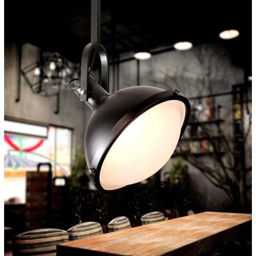 European industry pendant lights black iron hang lamps lustres de sala glass shade E27 LED lamp for porch&dining room CYDD018