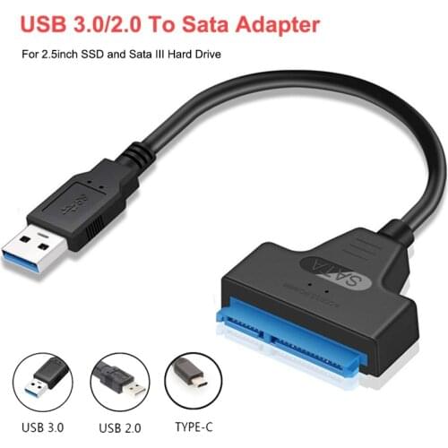 USB 3.0 SATA 3 Cable Sata to USB 3.0 Adapter Up to 6 Gbps Support for 2.5 Inch External SSD HDD Hard Drive 22 Pin Sata III Cable