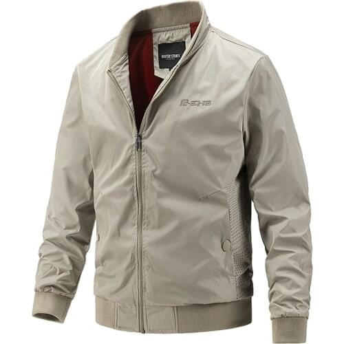 Sports Jacket Men Casual Solid Color Streetwear Baseball Jacket Men New Autumn Stand Collar Outdoors Men Clothing