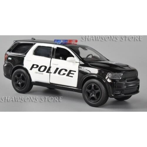 JackieKim 1:36 Scale Diecast Metal Car Model Dodge Durango SRT Police Wagon Miniature Replica Pull Back Toy