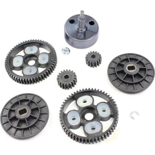 Upgraded Clutch Bell Metal Cup Gear Set High Speed 19T/55T and High Torque Spur 58T/16T for 1/5 Hpi Rovan KM Baja RC CAR Parts