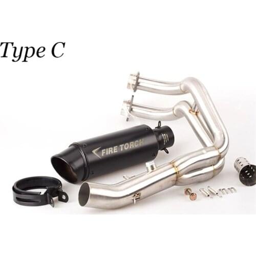 Motorcycle Full Exhaust System For YAMAHA MT-07 FZ-07 MT07 FZ07 Modified sc Muffler Front Middle Connect Link Pipe