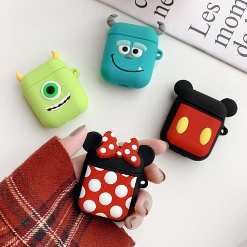 Cartoon Cute Mickey Minnie Airpods Soft Silicone Case Bluetooth Headset Box Protective Case Wireless Headset Case Toy Accessorie
