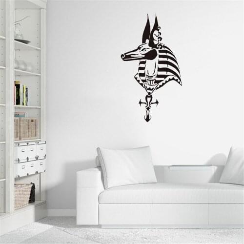 Egypt Head Pattern Wall Sticker Anubis Wall Decor For Bedroom Decoration Ancient Anubis Egypt Wall Art Murals Decal Vinyl ov606
