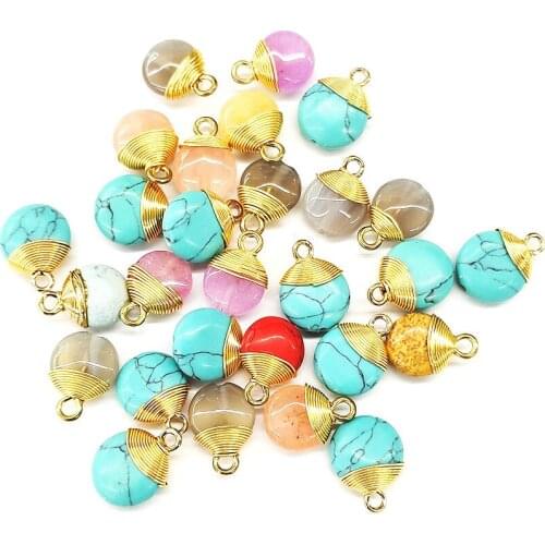 Natural Stone Green Aventurine Drop Pendant 12x14mm Hand-wound Crystal Beads For Jewelry DIY Necklace Bracelet Earring Accessory