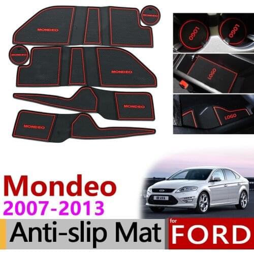 For Ford Mondeo 2007 - 2012 MK4 Door Groove Mat Anti-slip Rubber Cup Holder Gate Slot Pad Accessories 2008 2009 2010 2011 2013