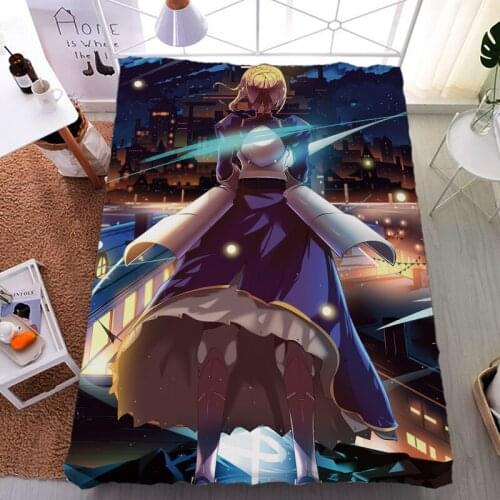 Coscase August update Anime Fate/Grand Order FGO Jeanne d'Arc & Scathach Milk Fiber Bed Sheet Flannel Blanket Summer Quilt